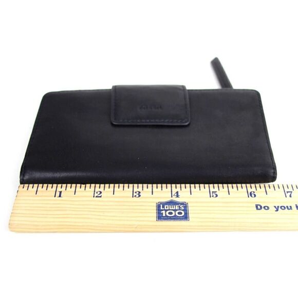 VTG FOSSIL BLACK GENUINE LEATHER ID CARD COIN HOLDER BILL BIFOLD WALLET (1) - Picture 8 of 9